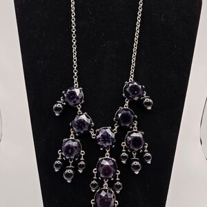 Black and silver tone necklace by NY